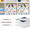 thumbnail image 4 of Yayeee Foldable Storage Basket for Shelves with Handles Set of 2 Waterproof Cloth Bins, White Minimalist Triangles, 4 of 7