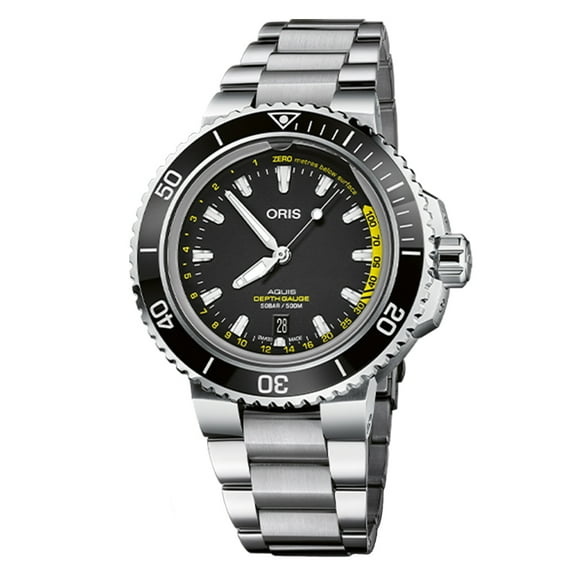 Oris Aquis Depth Gauge Automatic Black Dial Steel Men's Watch 01 733 7755 4154-Set MB