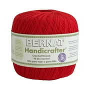 Bernat Handicrafter Acrylic 3 Ounce Crochet Thread Perfect Red Yarn, 1 Each