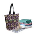 thumbnail image 2 of FORMRS Womens Canvas Tote Bag with Zipper Inner Pocket Shoulder Handbag, Gold and Purple Floral Pattern, 2 of 7