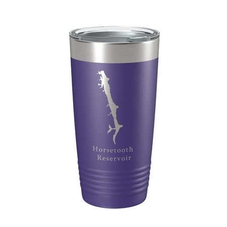

Horsetooth Reservoir Tumbler Lake Map Travel Mug Insulated Laser Engraved Coffee Cup Colorado 20 oz Purple