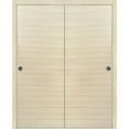 thumbnail image 1 of Sliding Closet Bypass Doors 48 x 84 inches | Planum 0010 Natural Veneer | Sturdy Rails Moldings Trims Hardware Set | Wood Solid Bedroom Wardrobe Doors, 1 of 6