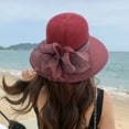 thumbnail image 4 of D-GROEE Women Straw Hat Beach Sun Cap Flower Decor Lady Braided for Travel Decoration Summer Vacation Soft Lightweight and Breathable, 4 of 8