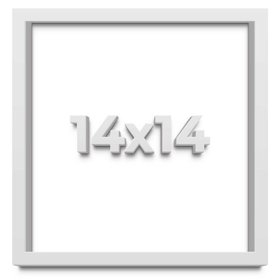 14x14 Shadow Box Frame White | 2 Inches Deep Real Wood Contemporary Shadowbox Display Frame | UV