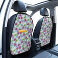 thumbnail image 3 of Fuzoiu Strawberry And Flowers Print 2 Pack Kick Mat Back Seat Protector With 3 Storage Pockets, Universal Car Seat Back Organizer For Kids Pets, Waterproof Backseat Protector For Most Car, 3 of 8