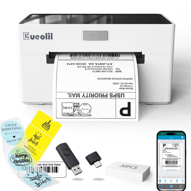 Impresora de etiquetas térmicas EueoLil 4x6 todo en uno con Bluetooth