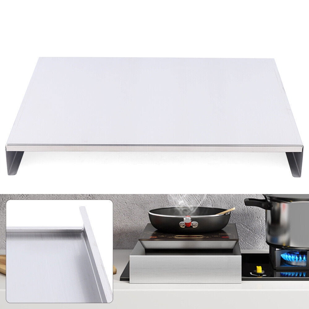 DENEST Silver Stove Top Cover Stainless Steel Gas Stove Top Protective Cover Bracket