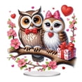 thumbnail image 3 of Flopesn Romantic Valentine's Day DIY Diamond Art Painting Decorative Ornament, Animal Creative Design Acrylic Home Decor Tabletop Ornament (Single-Sided Diamonds)-Owl Couple, 3 of 7