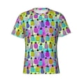 thumbnail image 4 of Vsdgher Graffiti Pineapples Print Men's Dry Fit Mesh Athletic Shirts Moisture Wicking Tennis T-Shirt Tops, 4 of 9