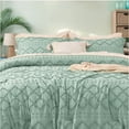 thumbnail image 5 of U by Bedsure Comforter Set, Boho Tufted Shabby Chic Bedding Comforter Set, 3 Pieces Vintage Farmhouse Bed Set for All Seasons, Soft Bedding Set with 2 Pillow Shams,Queen,Jadeite, 5 of 6