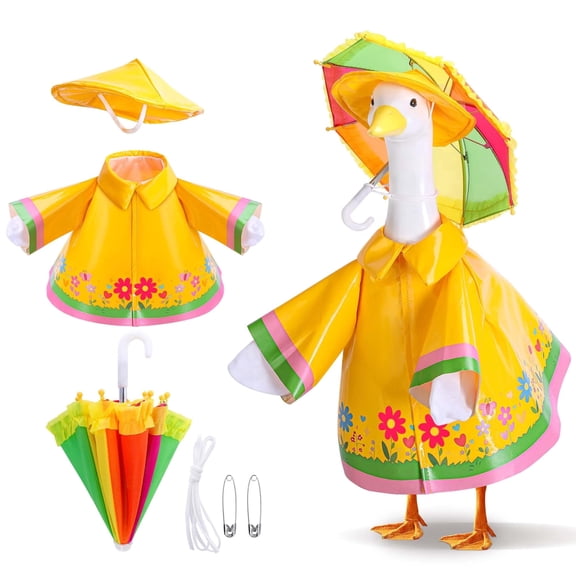 Ebaokuup 3 Pcs Porch Goose Raincoat Clothes Set for 23" Goose Statue