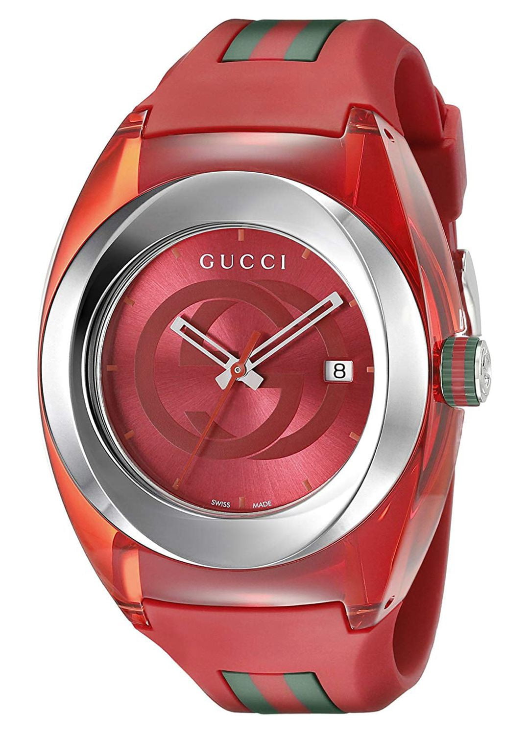 GUCCI グッチsync archive Watch rubber レッド Customer reviews for Gucci Unisex Blue Swiss Sync Striped