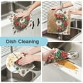 thumbnail image 2 of 6PCS Dish Towels and Dish Cloths Reuseable Dishcloths Sets for Washing Dishes, Cooking, Baking Size 11" x 11" Christmas Wreath Pattern, 2 of 9