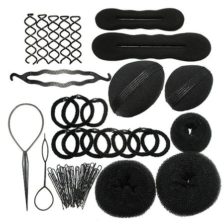 Hair Pin Lace Tool Styling Base Hair Accessory Maker Pads Hairpins Clip Insert Tool Hair Bun Set for Women/Girl ()