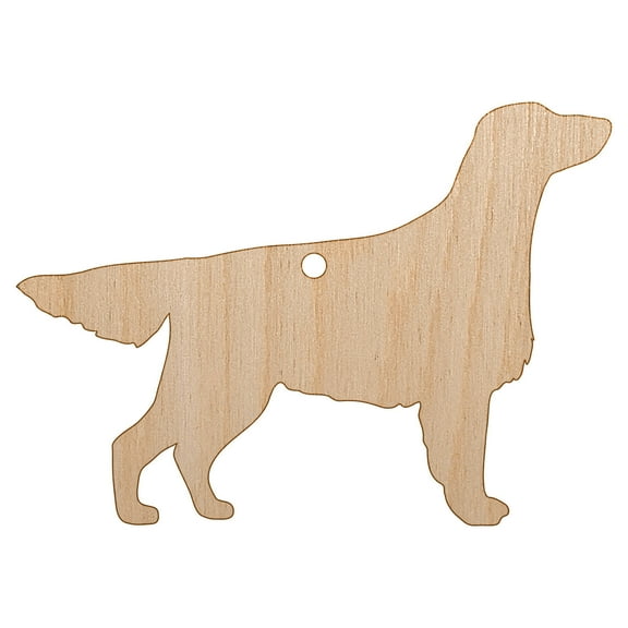 Flat-Coated Retriever Dog Solid Wood Holiday Christmas Tree Ornament Unfinished DIY Pre-Drilled Craft