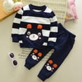 thumbnail image 2 of Bobora Cartoon Bear Sweater Elastic Waist Pants Crew Neck Boy Sweater Set, 2 of 3