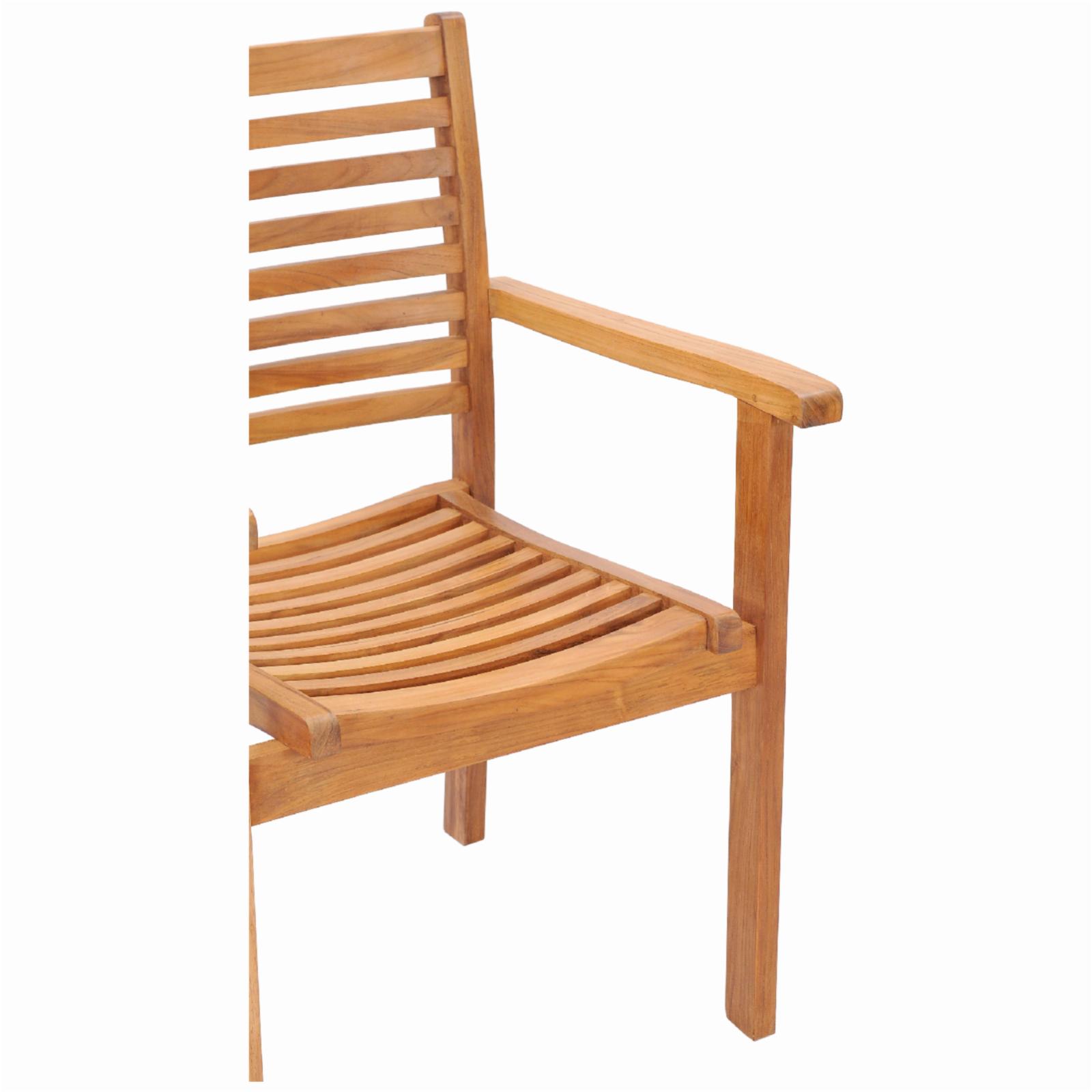 Chic Teak Italy Teak Stacking Patio Dining Chair - image 4 of 7