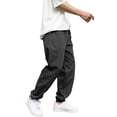 thumbnail image 3 of Mens Casual Pants Solid Color Elastic Waist Straight Joggers Trousers Work Stretchy Classic Mens Dress Slacks with Pockets, 3 of 5
