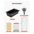 thumbnail image 3 of 33 Inch Granite Kitchen Sink, Undermount Single Bowl Drop-In Basin with Accessories for RV Bar Kitchen, 3 of 9