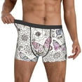 thumbnail image 2 of Kdxio Men's Boxer Briefs with Vintage Butterflies Print - Comfortable and Breathable Underwear for Everyday Wear, 2 of 7