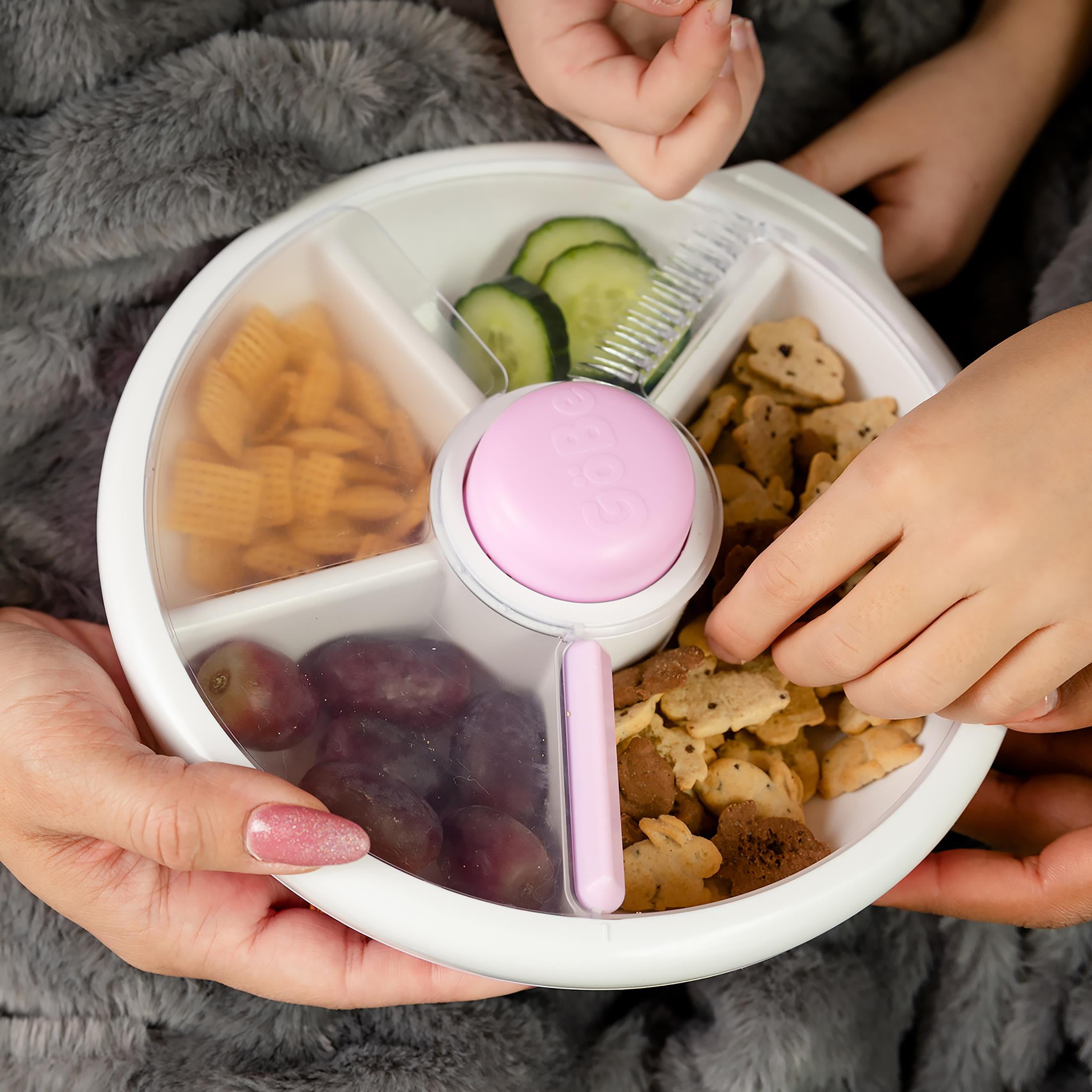 GoBe Kids Large Snack Spinner - Reusable Snack Container with 5 Compartment  Dispenser and Lid | BPA and PVC Free | Dishwasher Safe | No Spill