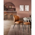 thumbnail image 4 of VASAGLE Echo Collection Bar Stools Set of 2, Kitchen Counter Stools, Breakfast Stools, Synthetic Leather with Stitching, 30-inch Tall, Home Bar Dining Room, Easy Assembly, Caramel Brown ULBC090K01, 4 of 7