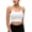 White, variant on Gymayou Women Thin Strap Sports Bra Crop Cami Tank Tops Padded Support Scoop Neck Yoga Bralette Workout Vest for Gym Running Daily Light Brown L