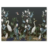 Designart ' Chinoiserie With Peonies and Birds IV ' Traditional Canvas Wall Art Print