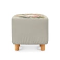 thumbnail image 2 of SCRAWLGOD Swan Floral Print Light Beige Footstool Slipcover, Square Ottoman Cover Footrest Sofa Slipcovers Soft Footstool Covers Slipcovers Stretch Furniture Protector with Anti-Slip Band, 2 of 7