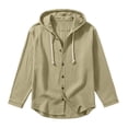 thumbnail image 4 of RXMEKW Solid Color Hooded Cardigan for Men with Button Front and Long Sleeves, 4 of 8