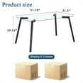 thumbnail image 2 of 51" Glass Dining Table for 4, Sudica Clear Tempered Glass Modern Rectangular Kitchen Table with Metal Legs, 2 of 6