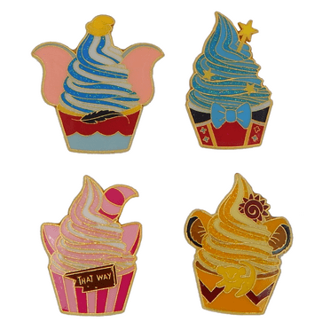 Disney Ice Cream Soft Serve Characters Frozen Yogurt Parks Trading 4 Pin Set
