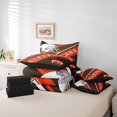 thumbnail image 4 of Football Sports Comforter Set Twin Size Bed In A Bag, 7 Pieces Ball Game Bedding Set With Sheets, Sports Fans Comforter + Flat Sheet + Fitted Sheet + 2 Pillowcases + 2 Throw Pillow Covers(Cleveland), 4 of 5
