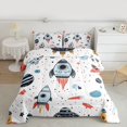 thumbnail image 2 of Homewish Cartoon Rocket 3 Pieces Queen Comforter Set for Preppy Children Boys,Outer Space Ultra Soft Bedding Sets,Universe Galaxy Planet Bedding Comforter Set,Ultra Soft Home Decor,Reversible, 2 of 8