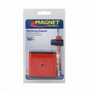 Master Magnetics 07503 Retrieving and Holding Magnet, Durable Plastic, 100 lb, 2.375 Length, 2.375 Width, 1.25 Height with Eyebolt, Nuts and Magnetic Shields, Red/Black