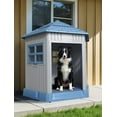 thumbnail image 2 of SAZYY Indoor Outdoor Waterproof Dog House, Puppy Shelter with Air Vents and Elevated Floor, Sturdy Dog Kennel for Small to Large Sized Dogs, Easy to Assemble Blue-1 34.8*30.51*36.89, 2 of 7