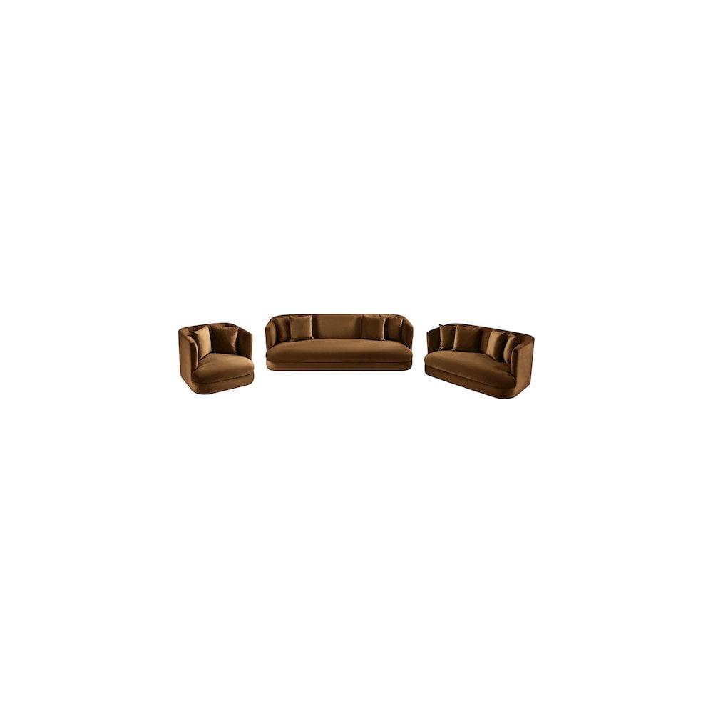 Meridian Furniture Alder Saddle Velvet Sofa