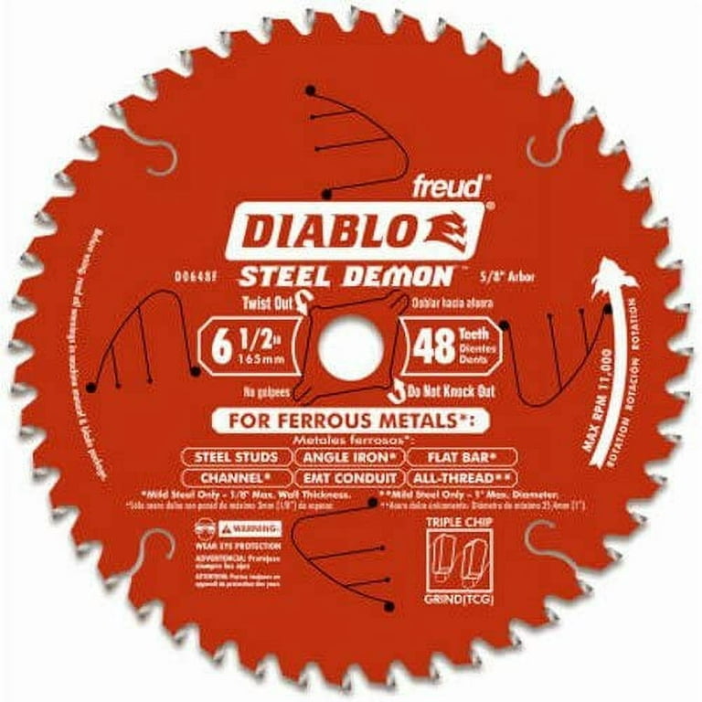 Freud D0648F Diablo 6-1/2-inch 48T Demon Ferrous Circular Saw