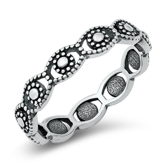 Bali Bead Sun Halo Ring .925 Sterling Silver Band Jewelry Female Male Unisex Size 8