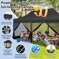 thumbnail image 5 of COBIZI 10x20 Heavy Duty Pop Up Canopy Tent with Mosquito Netting-Waterproof UPF 50+ Commercial Gazebo with Mesh Sidewalls,Full-Truss Instant Party Tent with Wheeled Bag,Black, 5 of 12