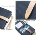 thumbnail image 2 of Womens Wallet Rfid Small Bifold Wallet,Ladies Zipper Card Cluth Coin Purse Wristlet (Purple), 2 of 4