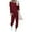 Wine Red, variant on PRETTYGARDEN Women's Spring Fall 2 Piece Lounge Outfit Long Sleeve Crewneck Pullover Tops High Waisted Pants Set Tracksuit