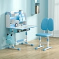 thumbnail image 6 of Cixusio Kids Desk and Chair Set,Height Adjustable School Desk Chair Set with Book Stand, Foot Pedal, Partition Design, Storage Drawer for Study,Suitable Gift for Girls Boys(Blue), 6 of 7