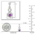 thumbnail image 2 of Dazzlingrock Collection 3mm Round Amethyst & White Diamond Infinity Swirl Pushback Dangling Drop Earrings for Women (0.18 ctw, Color I-J, Clarity I2-I3) in 10K White Gold, 2 of 3