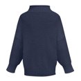 thumbnail image 4 of Xijirk Women's Pullover Sweaters Off Shoulder Long Sleeve Loose Knitted Casual Cozy Women's Pullover Sweaters for Winter Wear,Navy,S, 4 of 4