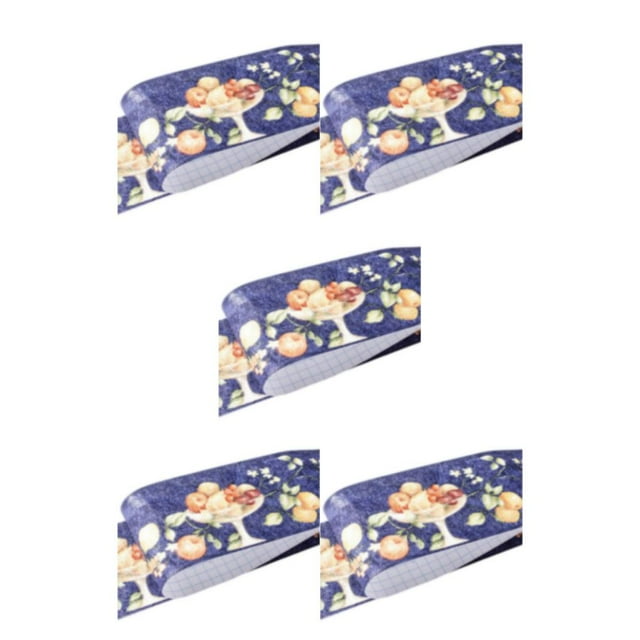 VONKY PVC Border Wall Corner Stick Durable And Waterproof Surface With Exquisite Workmanship Wallpaper For Living Room Decor blue fruit 5Set