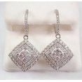 thumbnail image 2 of 2Ct Round Cut Lab Created Diamond Cluster Engagement Drop Dangle Earring For Women's 14K White Gold Plated 925 Sterling Silver, 2 of 5