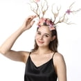 thumbnail image 2 of Tête de Cerf Gothique Florale pour Fête d'Halloween Accessoire Photo, 2 of 7