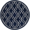thumbnail image 4 of SAFAVIEH Chatham Jaymz Geometric Wool Area Rug, Dark Blue/Ivory, 5' x 5' Round, 4 of 10