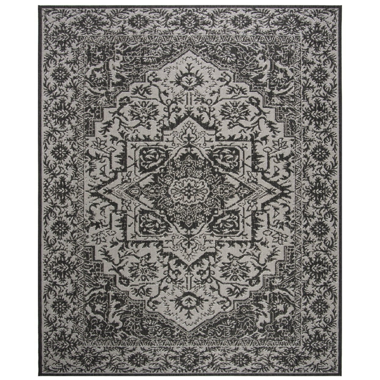 SAFAVIEH Beach House Orville Indoor/Outdoor Area Rug Light Grey/Charcoal, 5'3" x 7'6"
